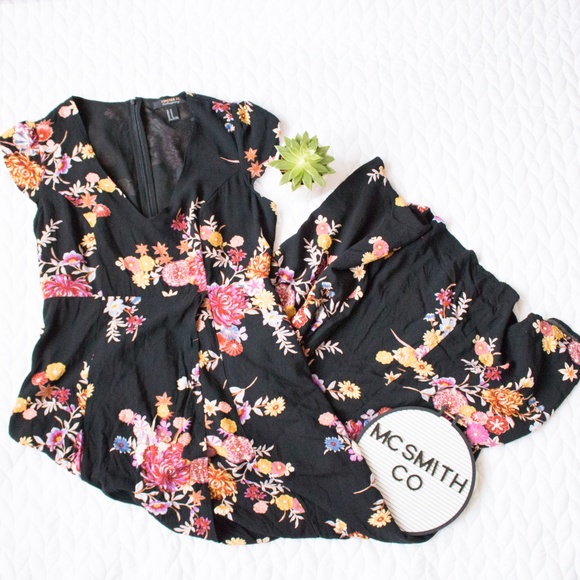 Forever 21 Dresses & Skirts - ✨Forever 21 | NWOT Black Floral Romper Maxi Dress